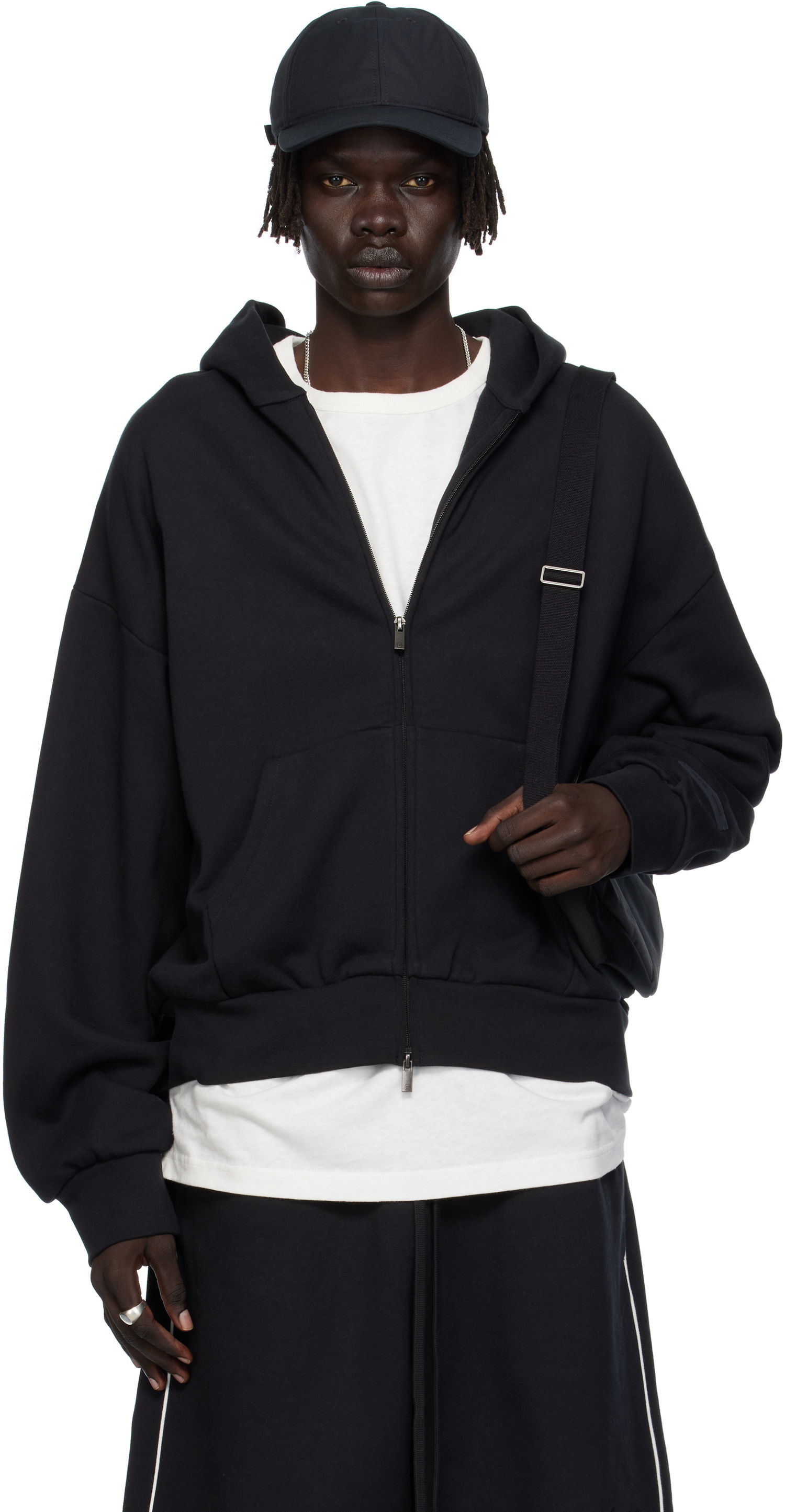 Huppari Fear of God Fear of God ESSENTIALS Classic Fit Fleece Zip-Up Hoodie Musta | 192SP254780F, 0