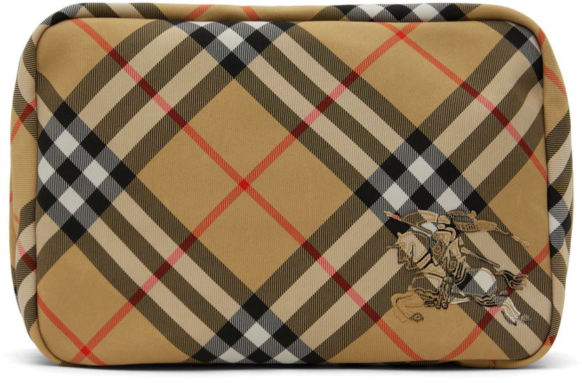 Matkalaukku Burberry Check Travel Pouch Beige | 8092707