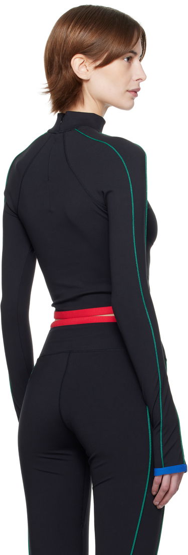 Crop top Casablanca Casablanca Raglan Sleeve Sport Top Musta | WPS25-ACT-027-01, 2
