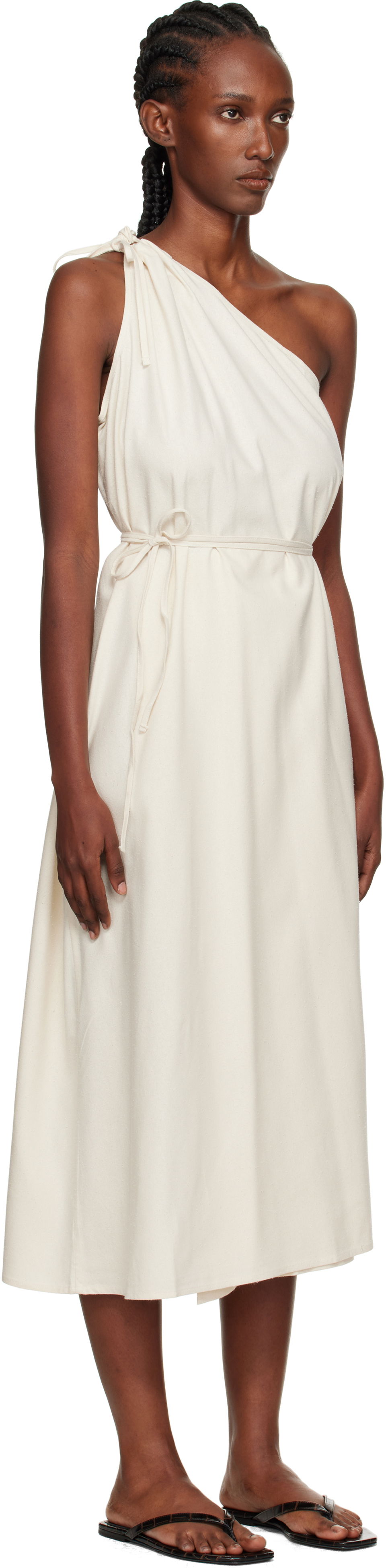 Mekko Baserange Baserange View One-Shoulder Midi Dress Valkoinen | DRVI-WS-AU25, 1