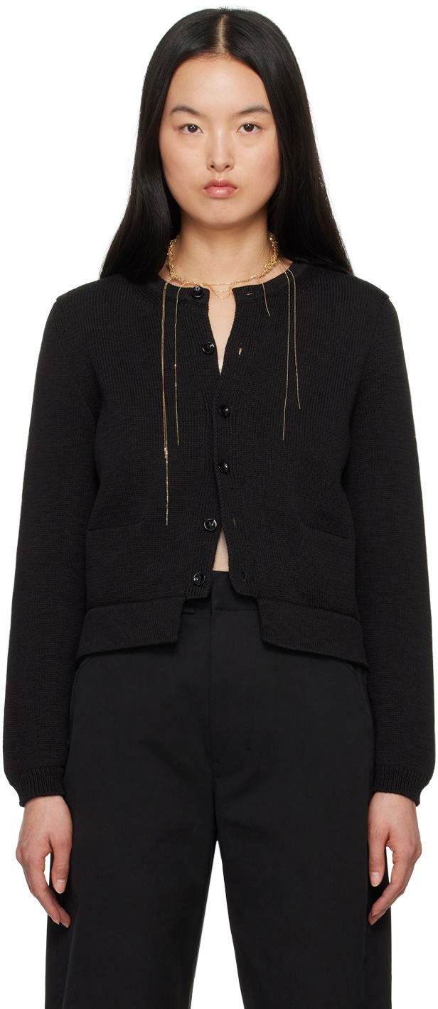 Villapaita LEMAIRE LEMAIRE Cropped Knit Cardigan Musta | TO1209 LK1022
