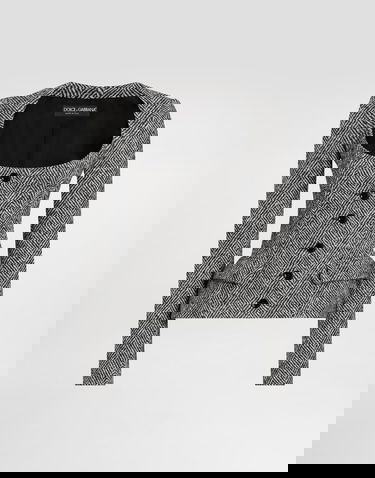 Takki Dolce & Gabbana Dolce & Gabbana Women's Single-Breasted Chevron Wool Jacket Harmaa | F27GBTFC2FUS8030, 0