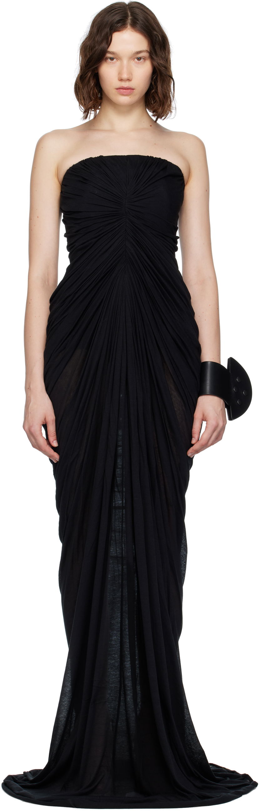 Mekko Rick Owens Rick Owens Concordians Bustier Unstable Maxi Dress Musta | RP02E4513 UC
