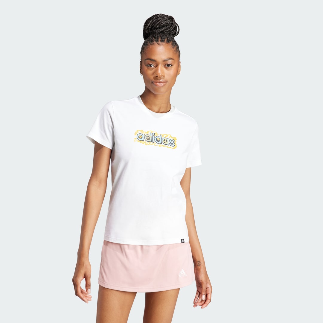 T-paita adidas Performance Doodle Graphic T-Shirt Valkoinen | IB4886, 1