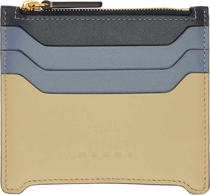 Lompakko Marni Marni Leather Trunkaroo Card Holder Beige | PFMO0112U2 P6948