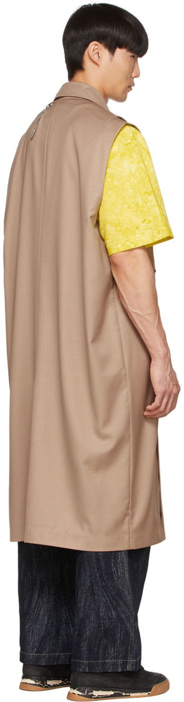 Liivi Feng Chen Wang Feng Chen Wang Polyester Sleeveless Coat Beige | FMS13VS07, 2