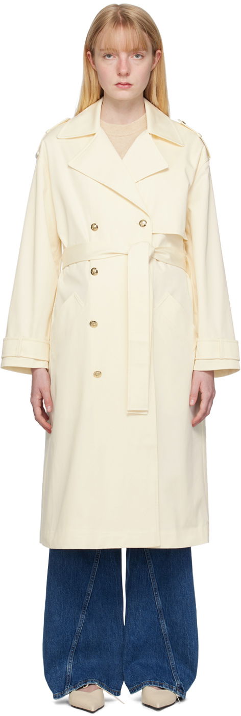 Trenssitakki Anine Bing Layton Double Breasted Trench Coat Beige | A-01-10070-120