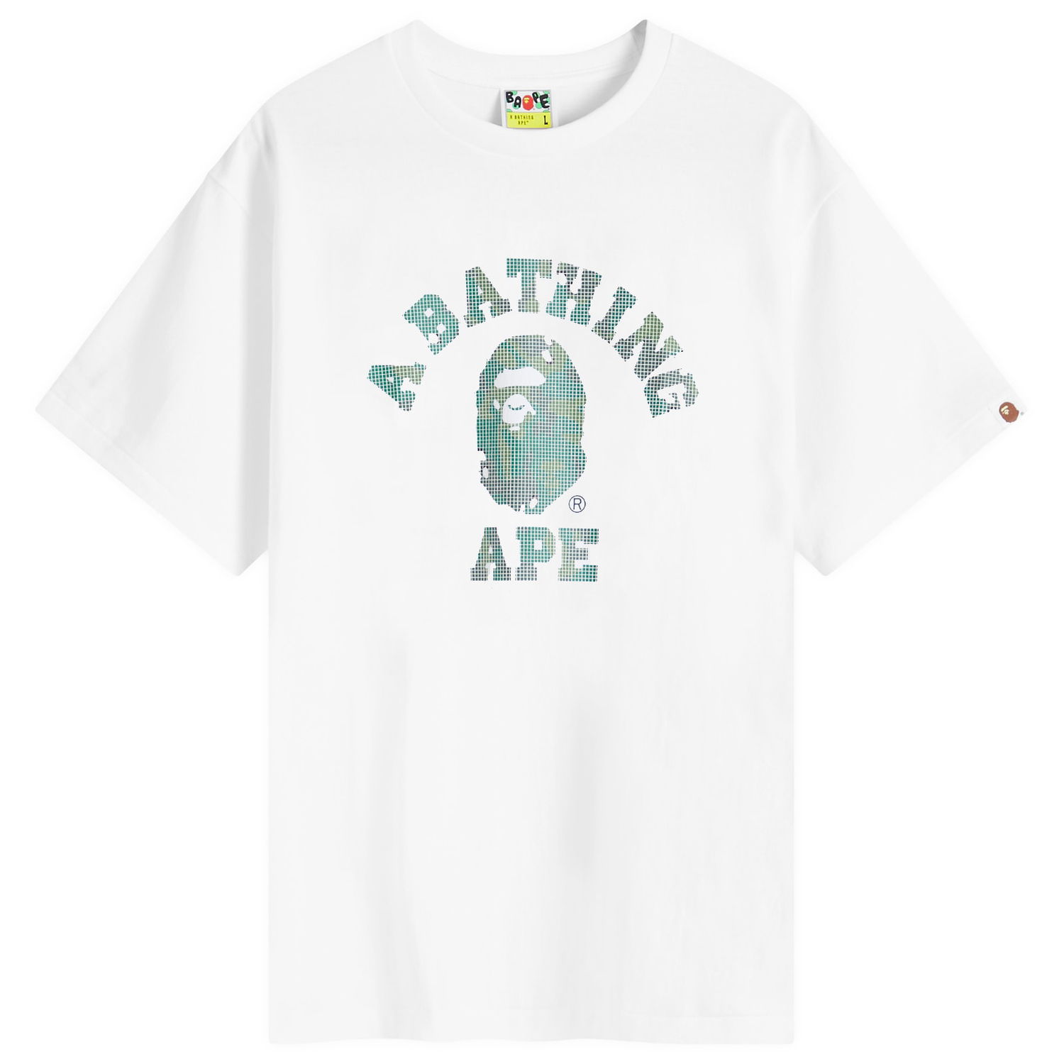 T-paita BAPE Bitmap College T-Shirt Valkoinen | 001TEK801039M-WHT, 0