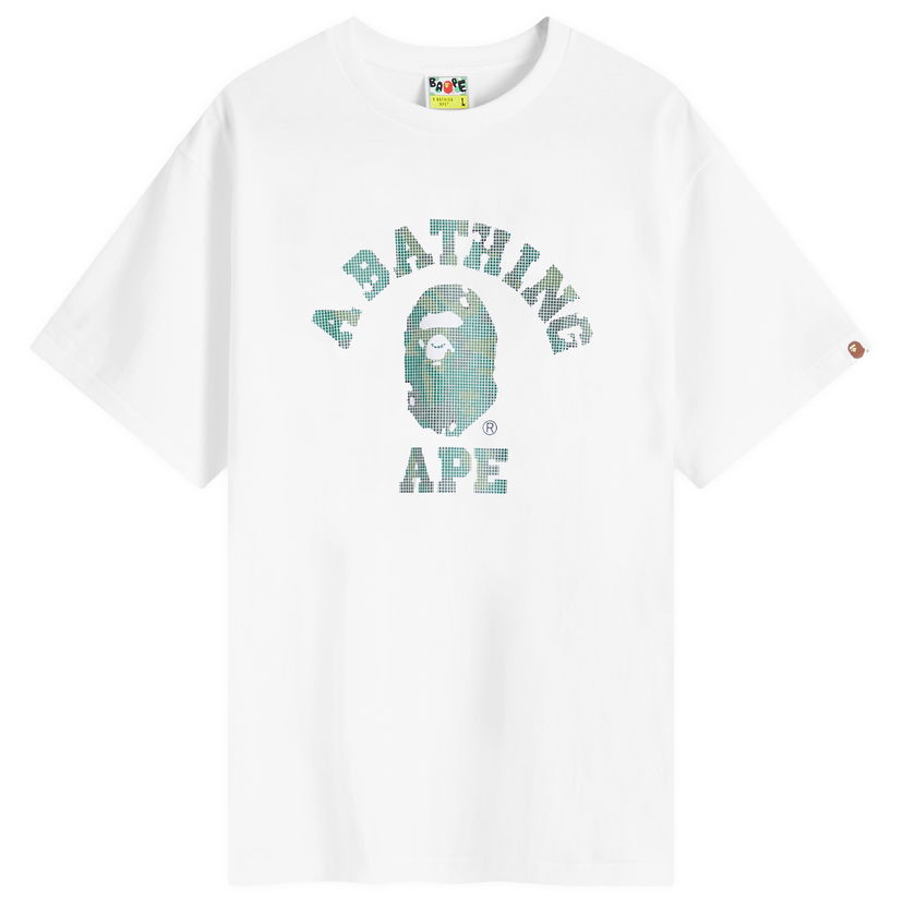 T-paita BAPE Bitmap College T-Shirt Valkoinen | 001TEK801039M-WHT