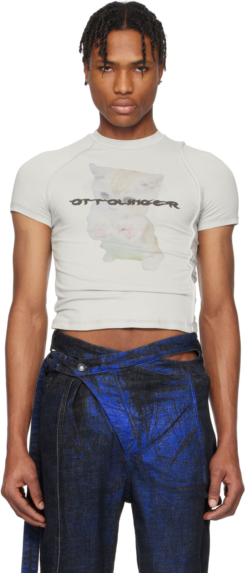 T-paita Ottolinger Ottolinger Deconstructed Kitten T-Shirt Harmaa | 115-102015-01