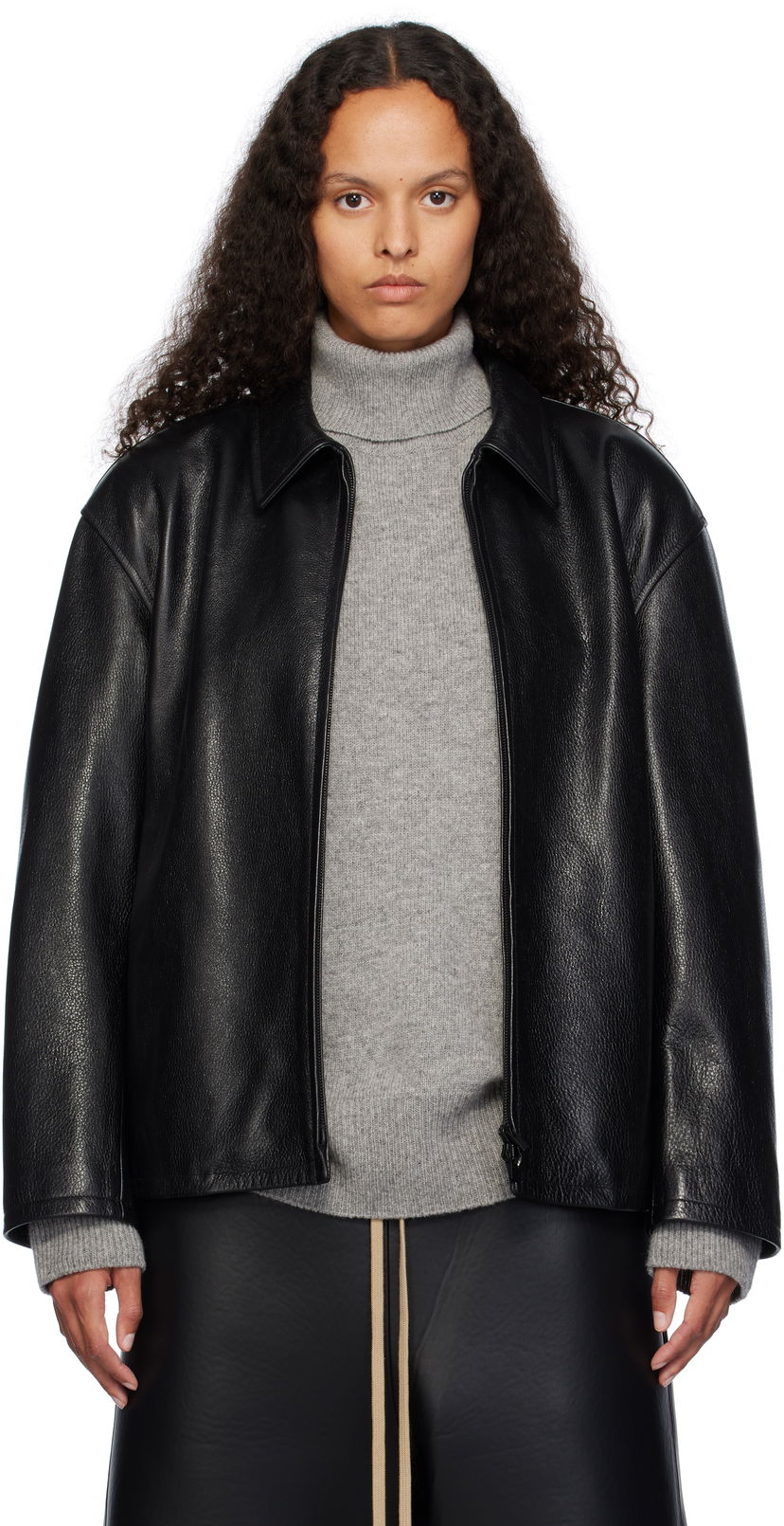 Takki Fear of God Fear of God Rider Leather Jacket Musta | FG830-063LTH