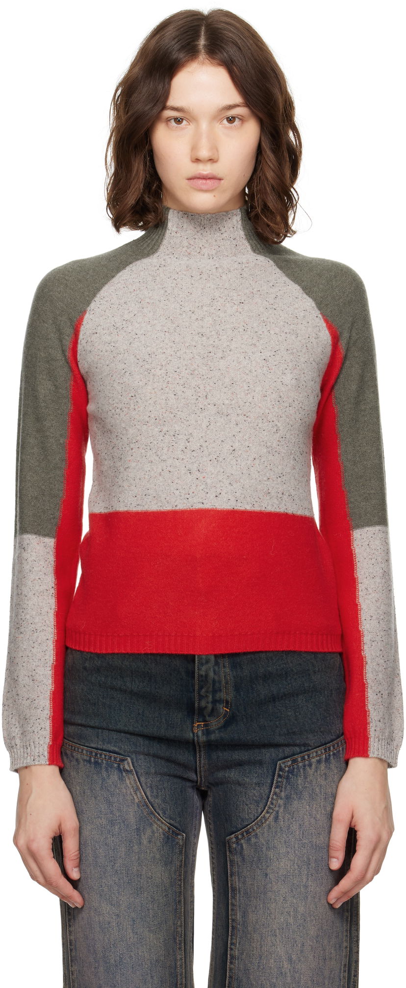 Villapaita Eckhaus Latta Eckhaus Latta Racer Color-Block Turtleneck Monivärinen | 8259-EL-PF25-W -