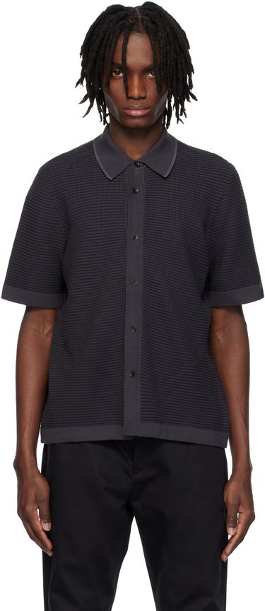 Poolopaita rag & bone Rag & Bone Harvey Striped Jacquard Knit Polo Musta | MBS25S025BC25, 0