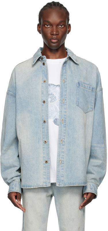 Paita We11done Washed Denim Shirt Sininen | WD-DB2-24-354-U-SK, 0