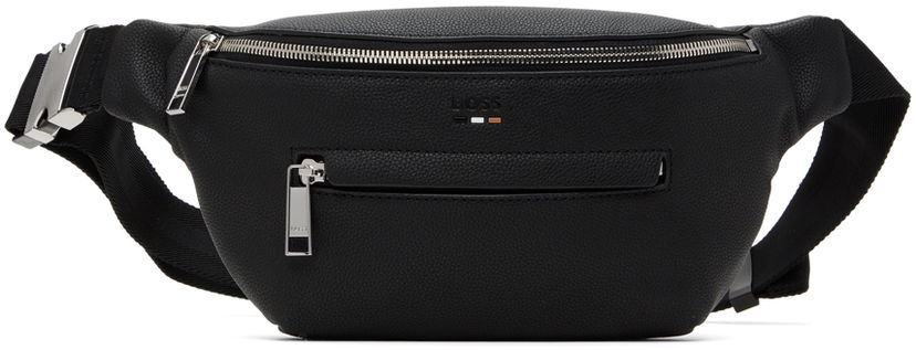 Reput ja laukut BOSS Black Grained Faux-Leather Pouch Musta | 50523434