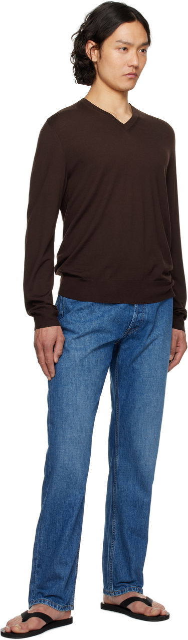 Villapaita The Row The Row Dimarco V-Neck Sweater Ruskea | 917-Y590, 3