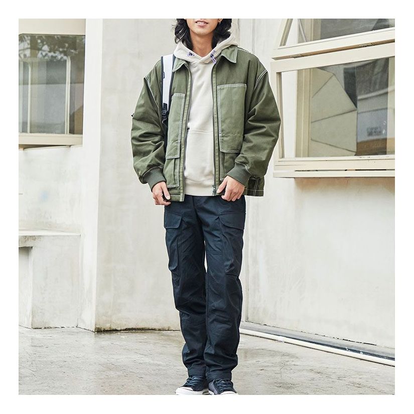 Takki Converse Colorblock Pocket Canvas Cargo Jacket Vihreä | 10022907-A01