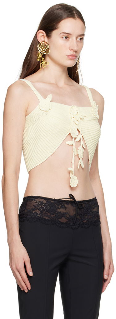 Tankkitoppi Blumarine Flower Lace-Up Camisole Beige | P422M417A, 1