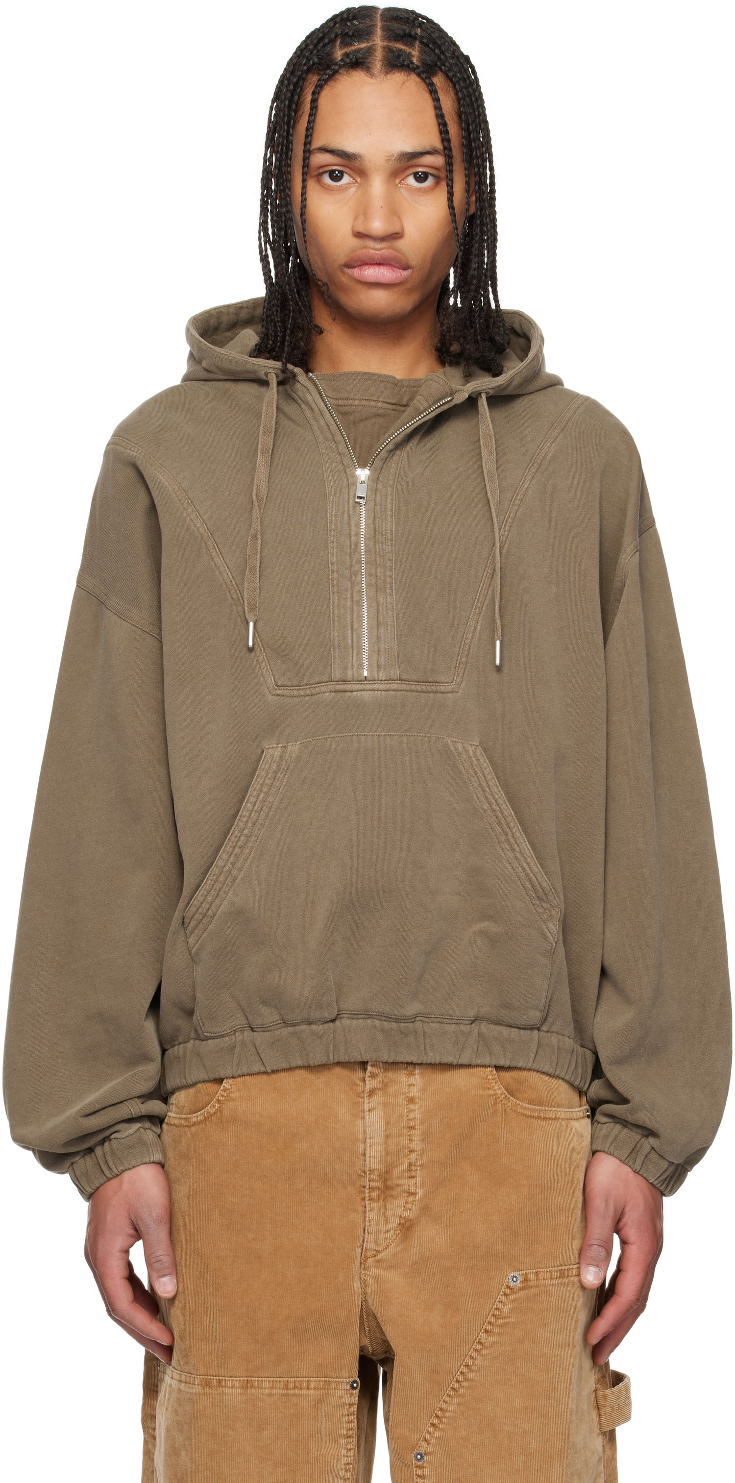 Huppari ISABEL MARANT Isabel Marant Yanis Quarter-Zip Hoodie Vihreä | 25PSW0155HA-C1G05H, 0