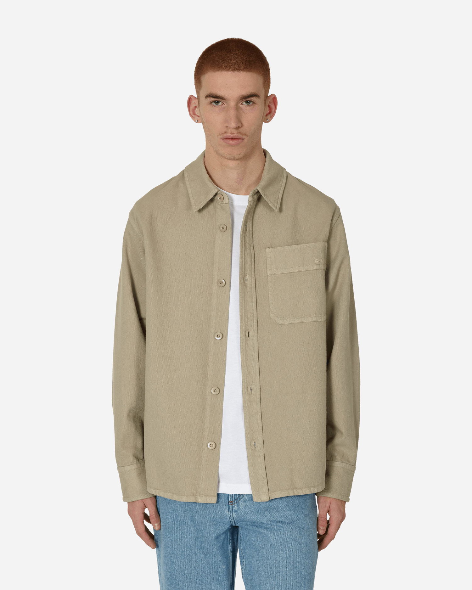 Paita A.P.C. Basile Brodée Poitrine Overshirt Beige | COFCN-H02918 BAE, 1