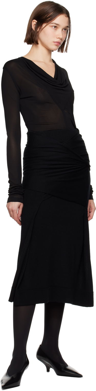 Body TOTEME TOTEME Draped V-Neck Top Musta | 244-WRT0401-FB0266, 4
