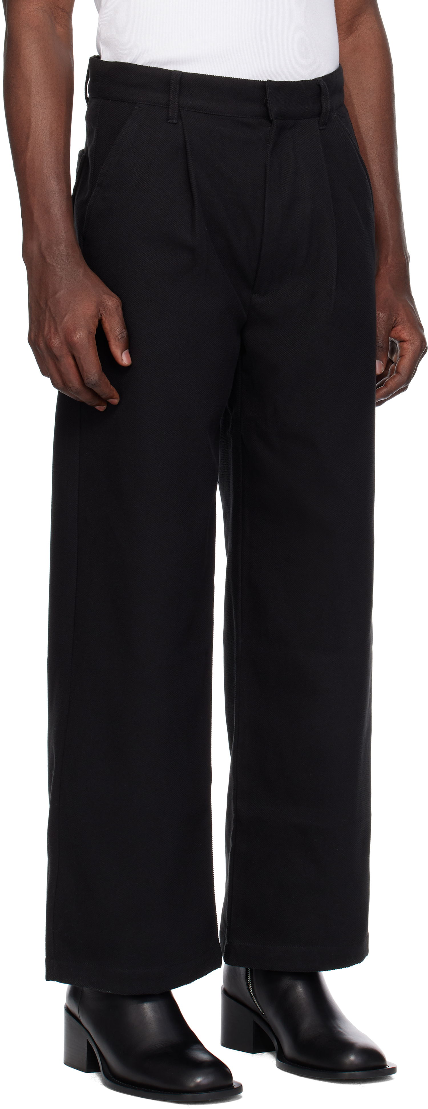 Housut izzue Relaxed Fit Twill Pants Musta | IZXPTL6137W4NBKX, 1