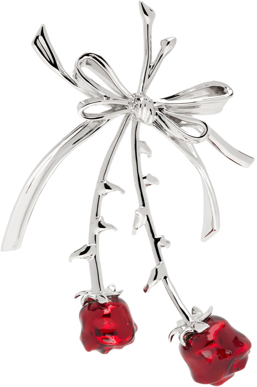 Korvakorut SHUSHU/TONG SHUSHU/TONG YVMIN Edition Double Rose Bow Earring Punainen | 22326RED00DL
