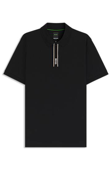 Poolopaita BOSS Paddy polo shirt with striped placket and logo Musta | 50549362