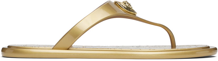 Asusteet Versace Versace Alia Metallic Flat Sandals Metallinen | 1016248_1A14478