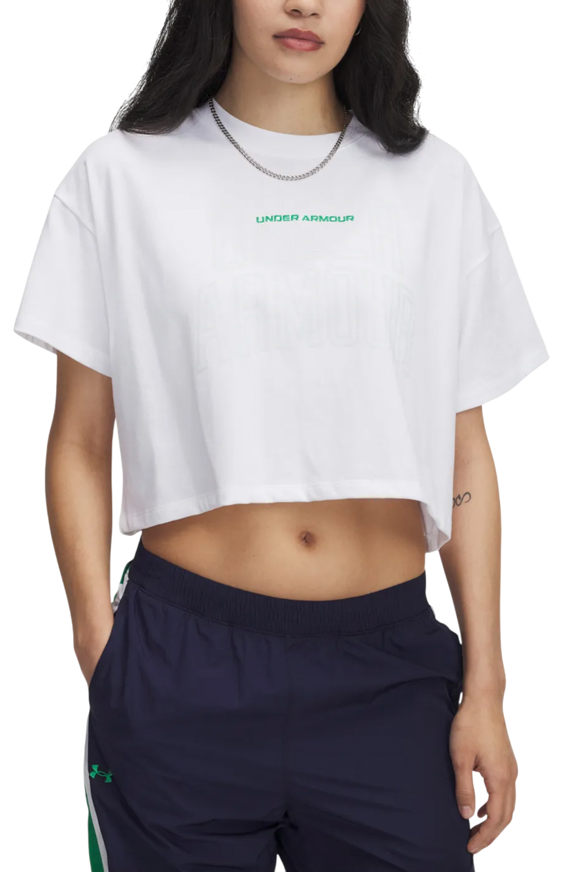 Crop top Under Armour Varsity Mix HW Crop Top Valkoinen | 1389156-101