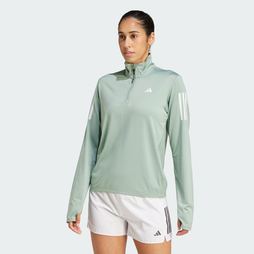 Huppari adidas Performance Own the Run Half-Zip Running Top Vihreä | JC7187, 0