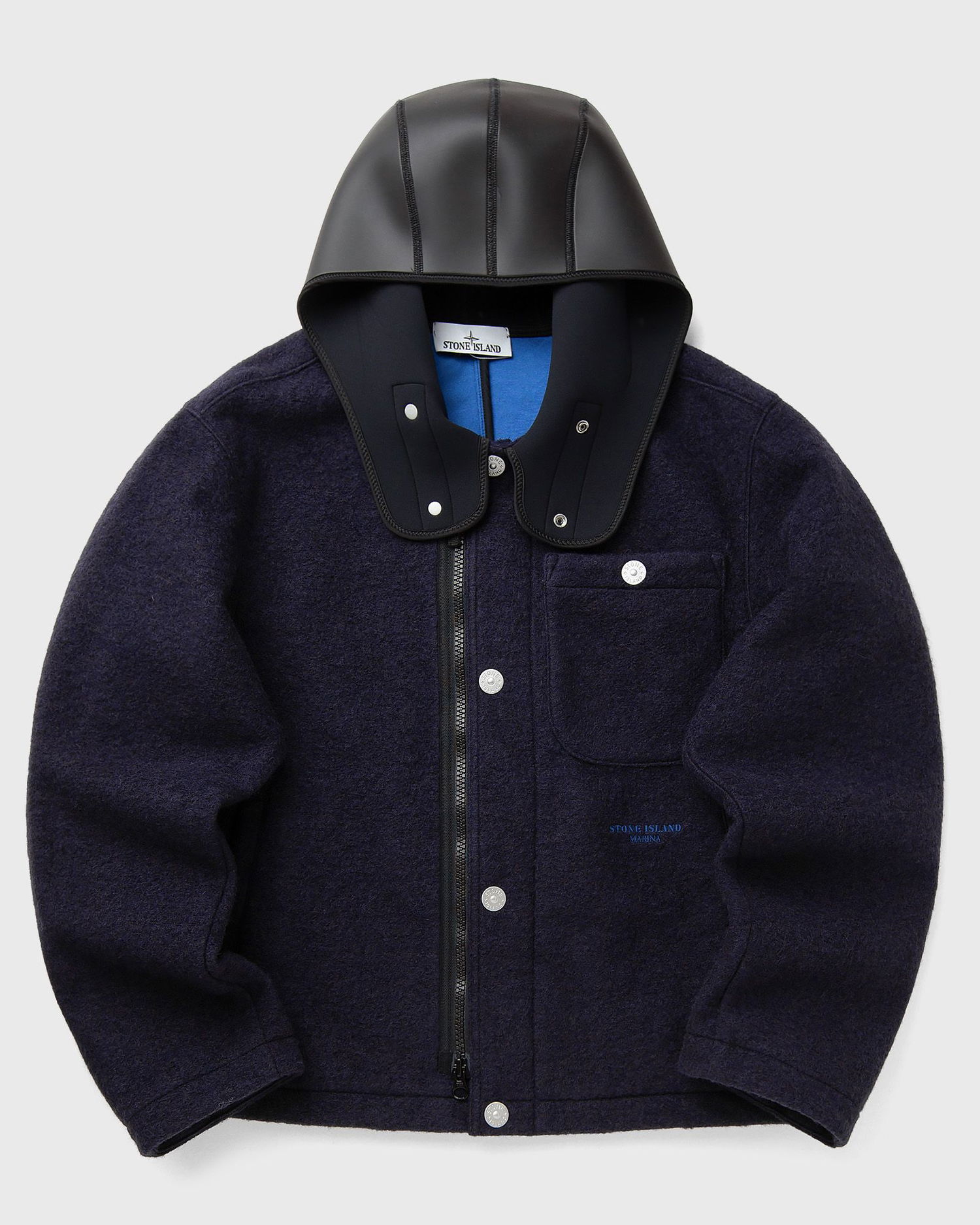 Takki Stone Island Fleece Jacket with Neoprene Hood Tummansininen | K2S15Q100021S0X22.V002A, 0