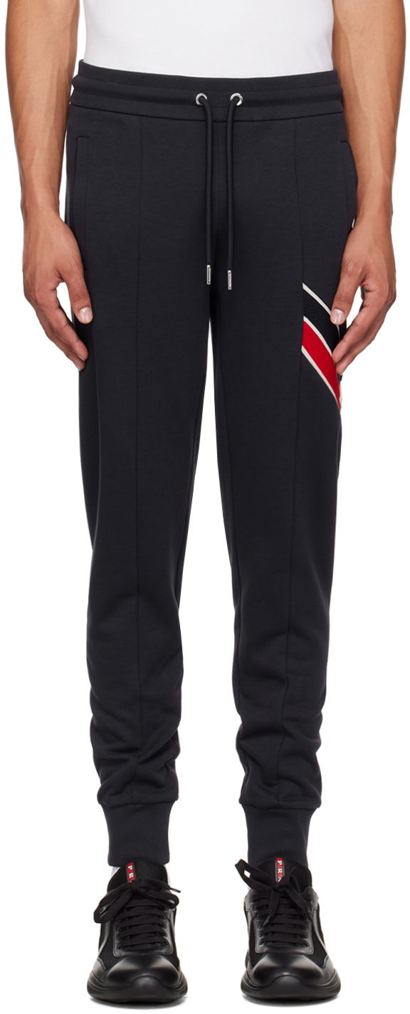 Verryttelyhousut Moncler Navy Stripe Sweatpants Tummansininen | J20918H0000189A8F