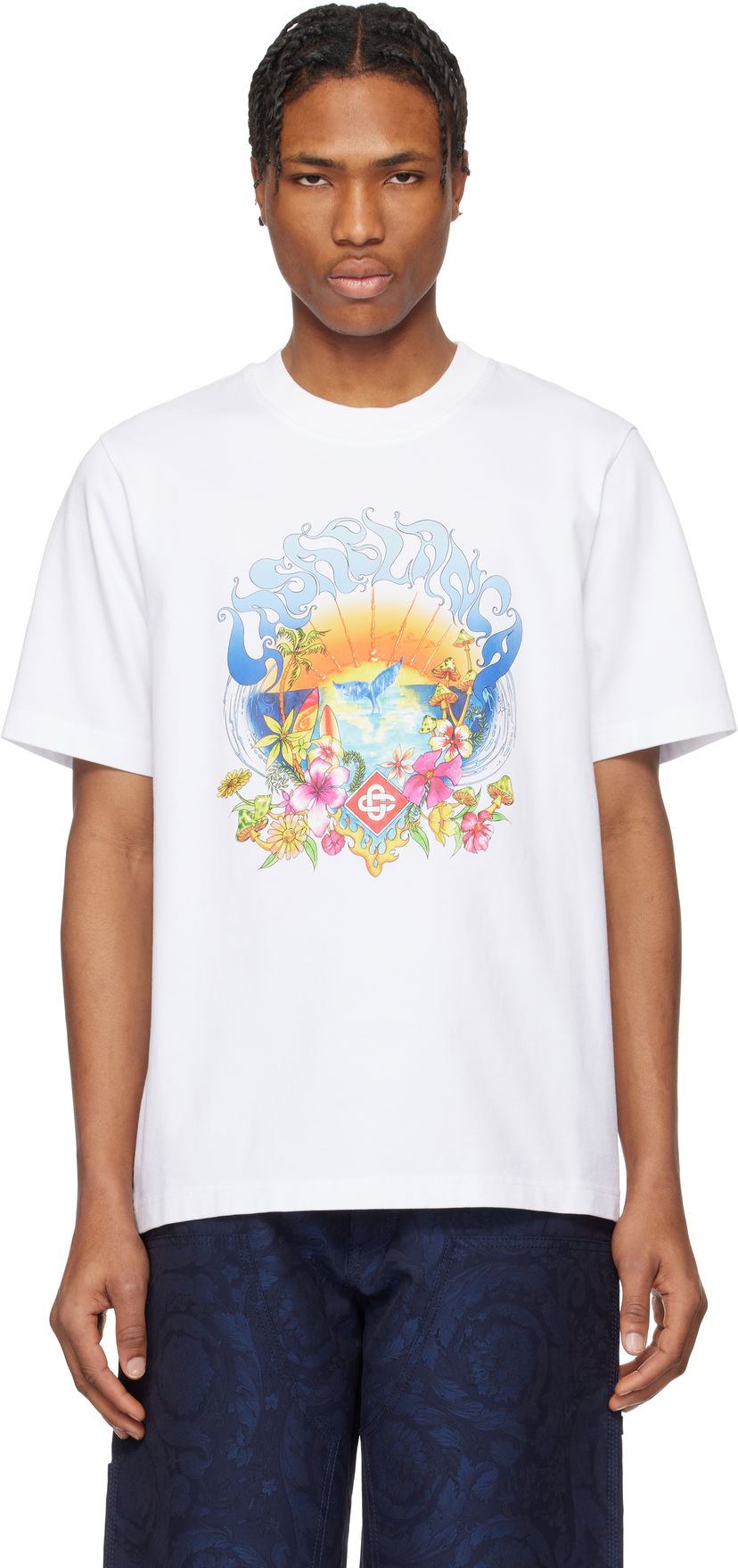 T-paita Casablanca Casablanca Surf Trip Graphic T-Shirt Valkoinen | MS25-JTS-001-04