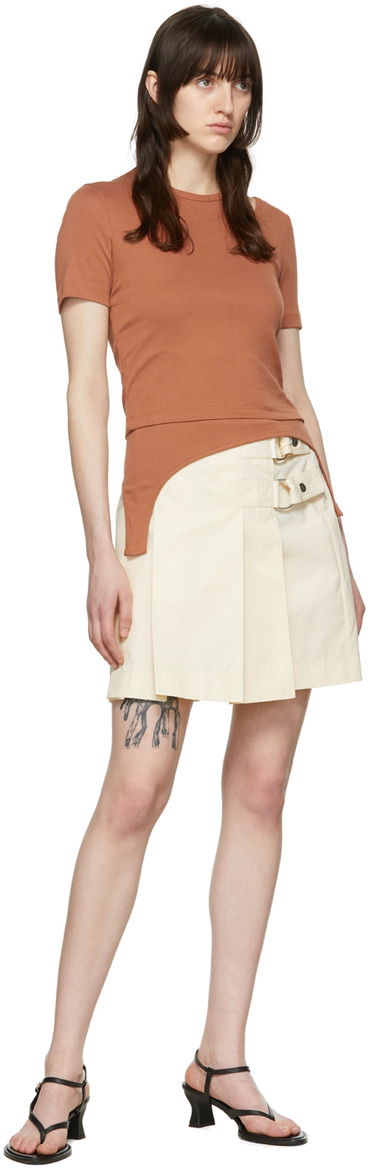 T-paita Helmut Lang Helmut Lang Asymmetrical T-Shirt Ruskea | L04HW511, 3