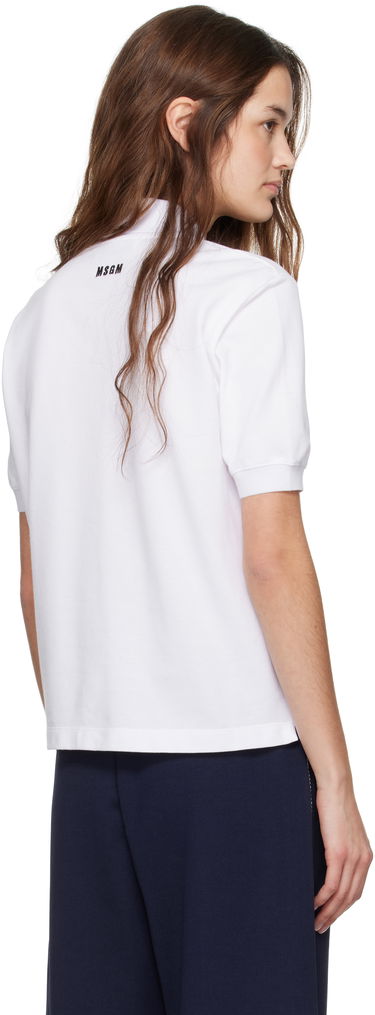 Poolopaita MSGM MSGM Logo Patch Polo Valkoinen | 3841MDM80 257137, 2