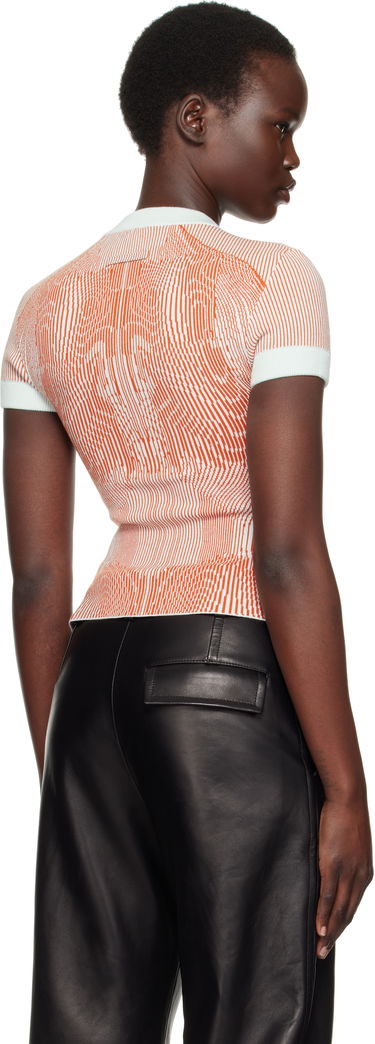T-paita Jean Paul Gaultier Jean Paul Gaultier Morphing Pinstripes Jacquard Knit T-Shirt Oranssi | 25/33-F-TS110-M084-4215, 2