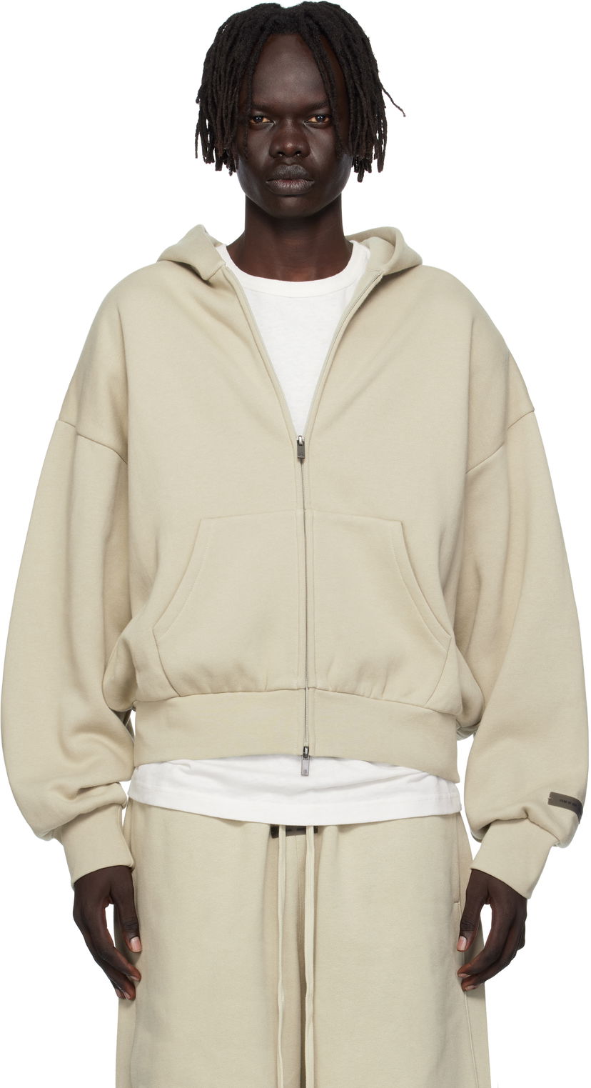 Huppari Fear of God Fear of God ESSENTIALS Fleece Zip-Up Hoodie Beige | 192SP254786F