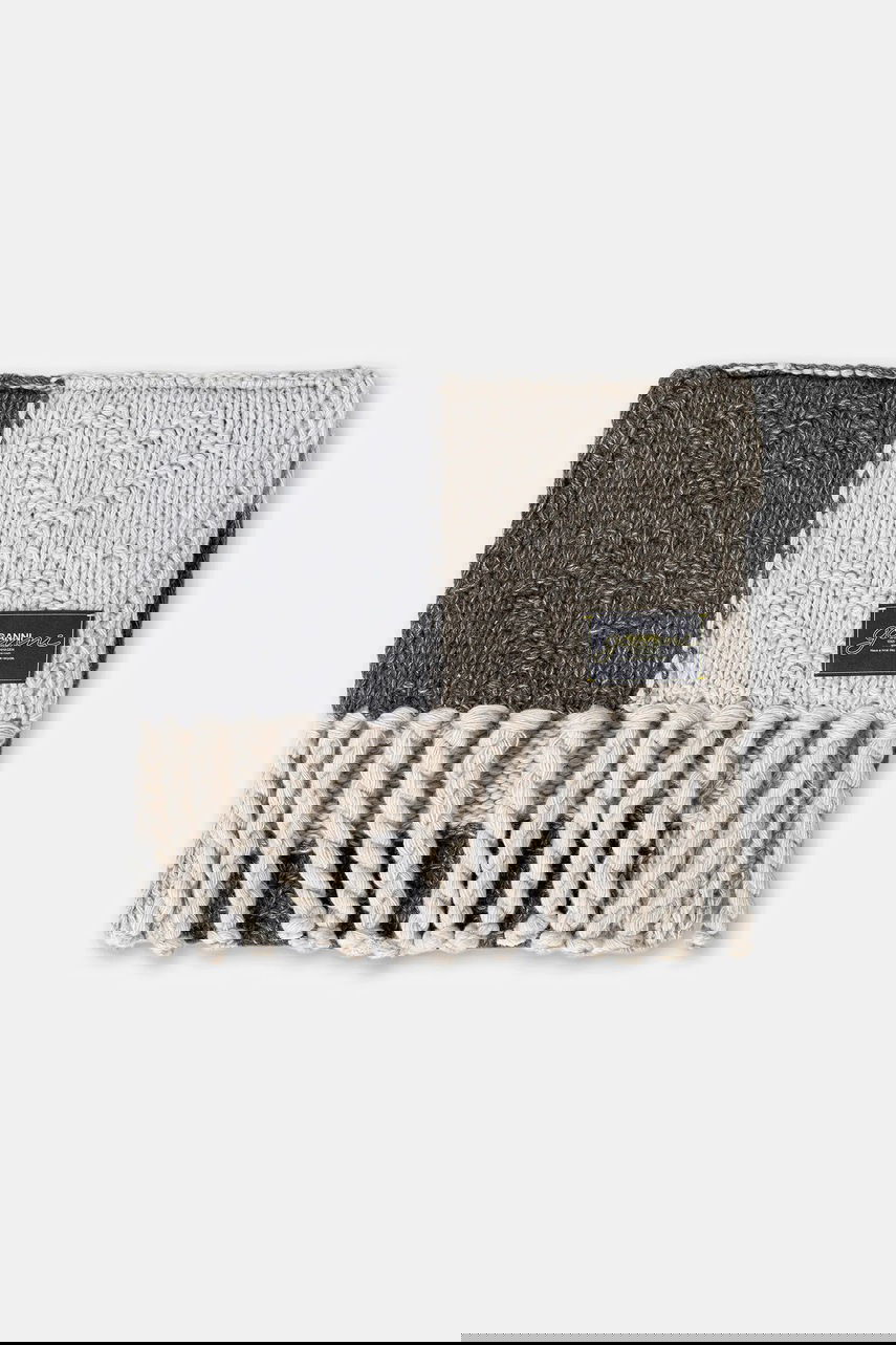 Huivi GANNI Knitted Wool Cotton Bubble Patchwork Scarf Monivärinen | A6662, 1