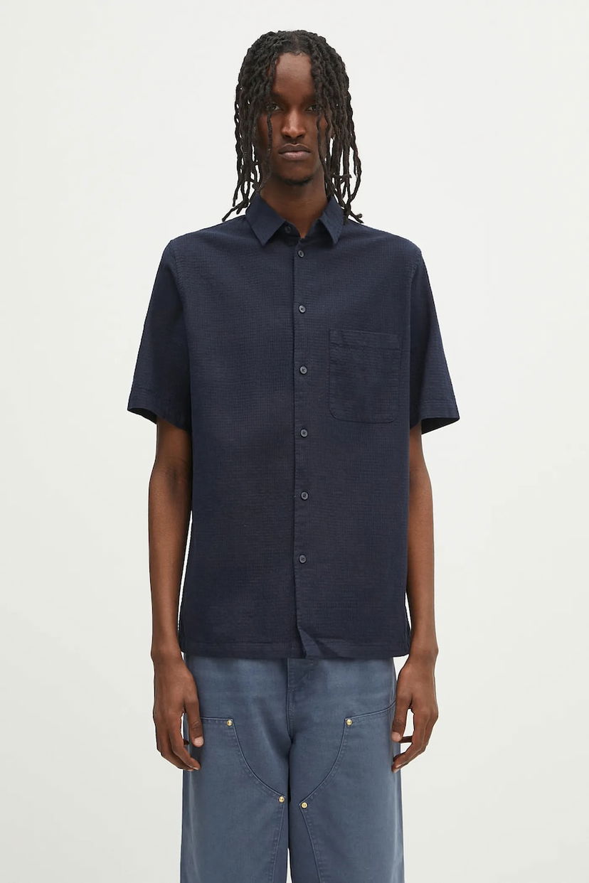Paita Samsoe Samsoe Samsoe Samsoe Sataro Regular Fit Linen Shirt Tummansininen | M25100063