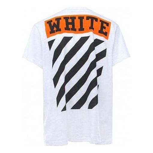 T-paita Off-White Stripe Logo Print T-Shirt Valkoinen | OMAA002G20JER0100119