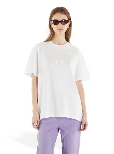 T-paita Carhartt WIP Duster Short Sleeve T-Shirt UNISEX White Garment Dyed Valkoinen | I030110.02GD