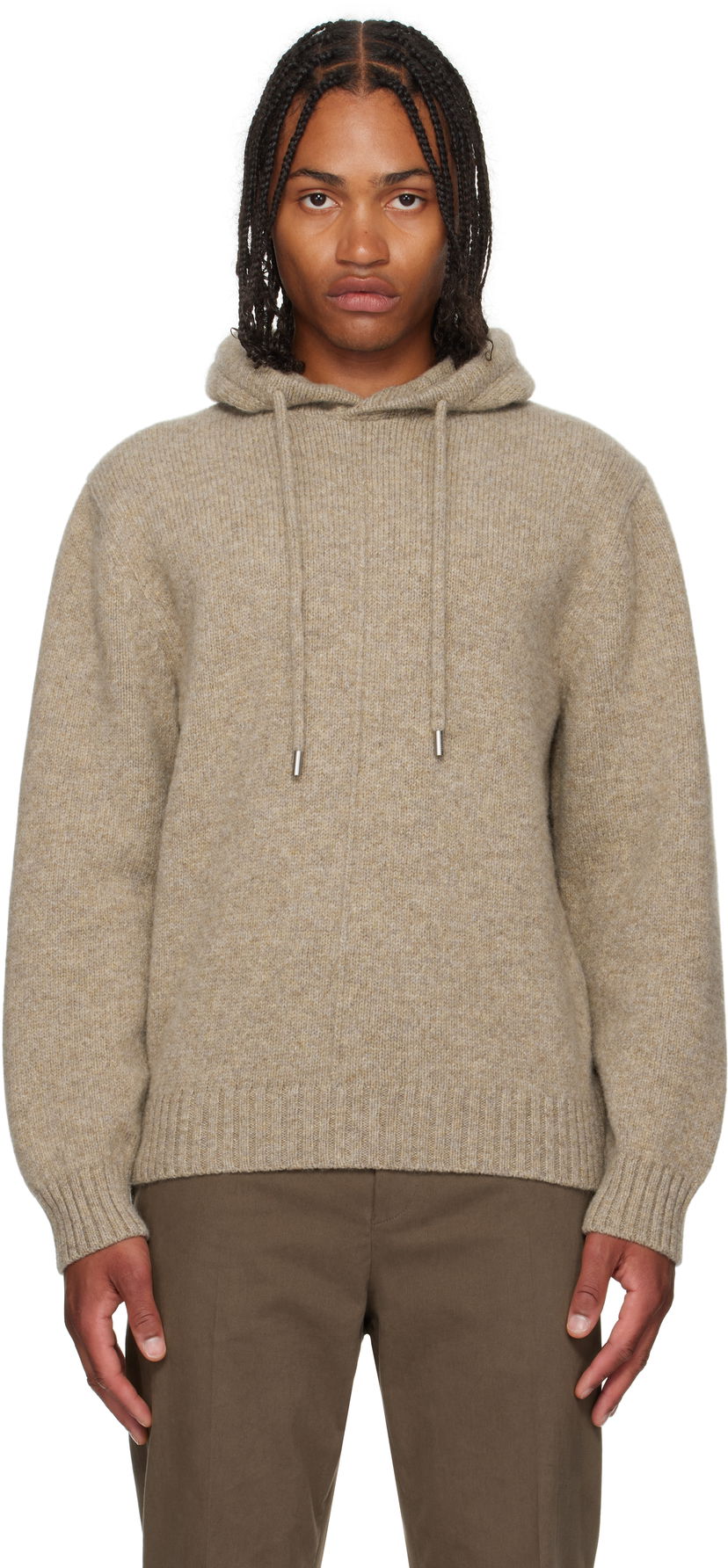 Huppari FERRAGAMO Ferragamo Knit Hoodie Beige | 786243
