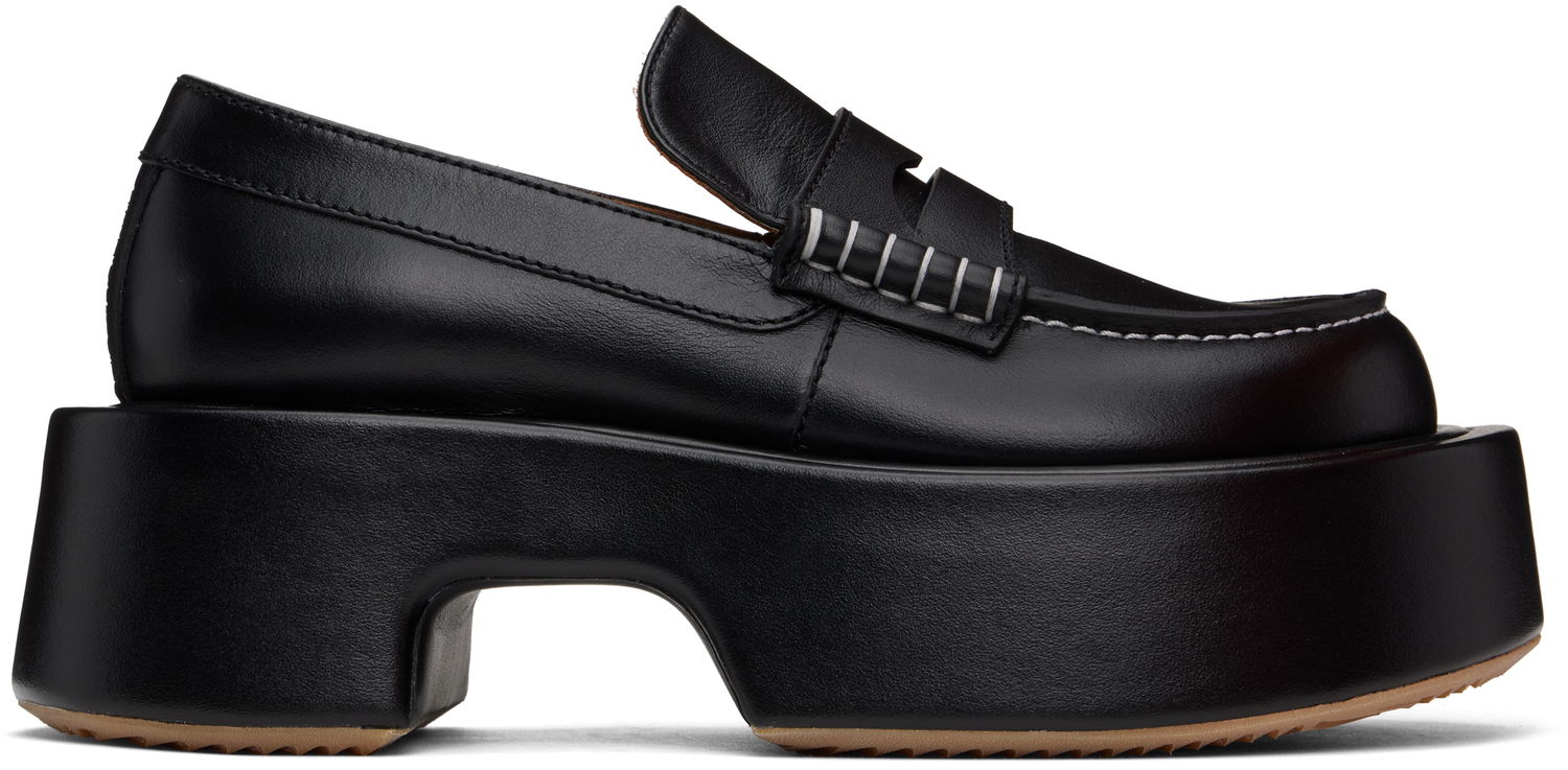 Vaatteet JW Anderson JW Anderson Leather Platform Loafers Musta | FW0169-LA0020, 0