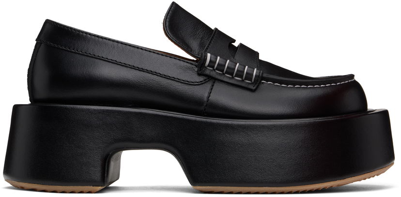 Vaatteet JW Anderson JW Anderson Leather Platform Loafers Musta | FW0169-LA0020