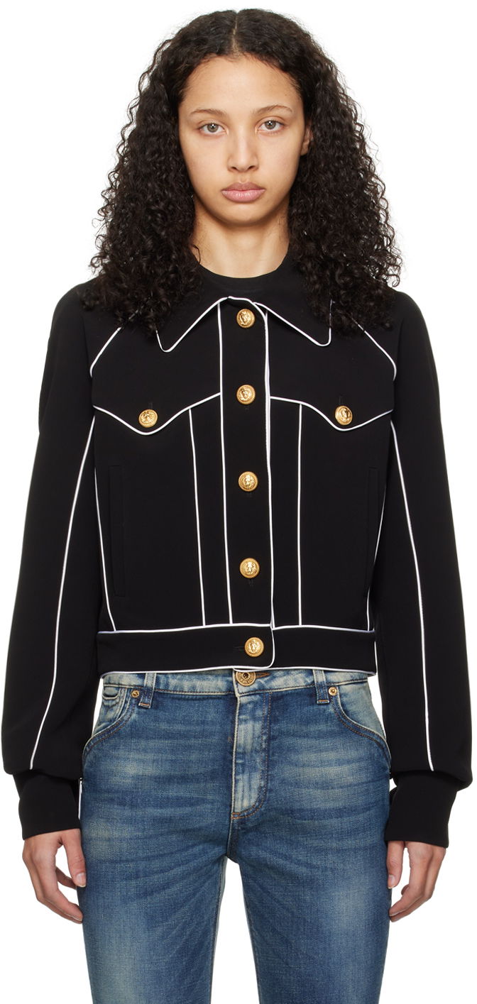 Takki Balmain Piping Jacket Musta | CF1TC120VB00
