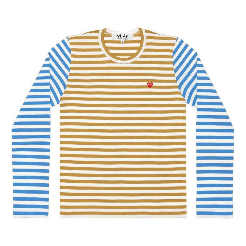 T-paita Comme des Garçons PLAY Long Sleeve Striped T-Shirt Sininen | AZ-T318-051-5