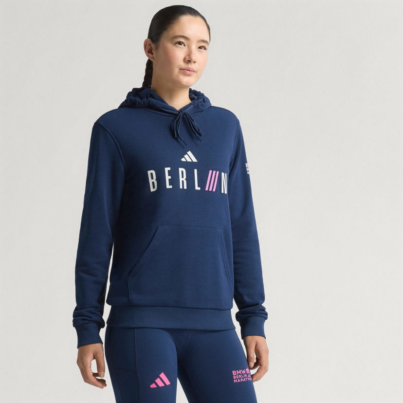 Huppari adidas Performance BMW Berlin-Marathon 2025 City Hoodie Tummansininen | KB9893