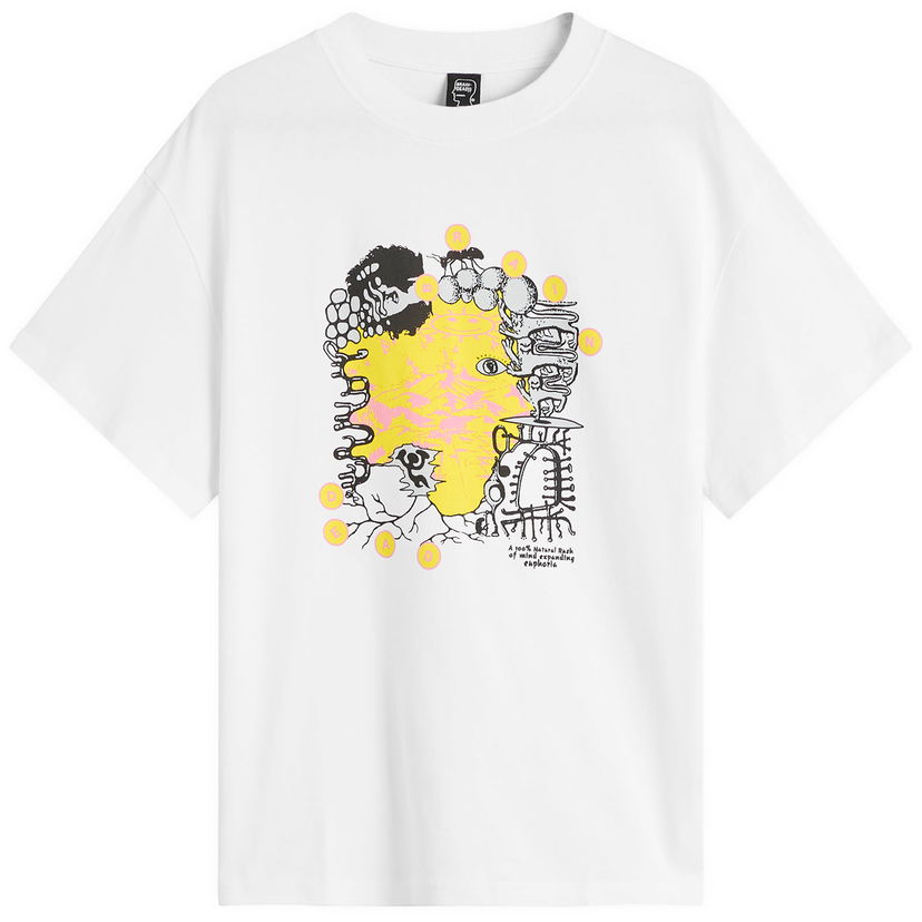 T-paita Brain Dead Brain Dead Euphoria Graphic T-Shirt, Size Large Valkoinen | BDF25T0O0046-WHT