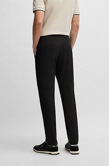 Housut BOSS Slim-Fit Water-Repellent Stretch Trousers Musta | 50534303, 1